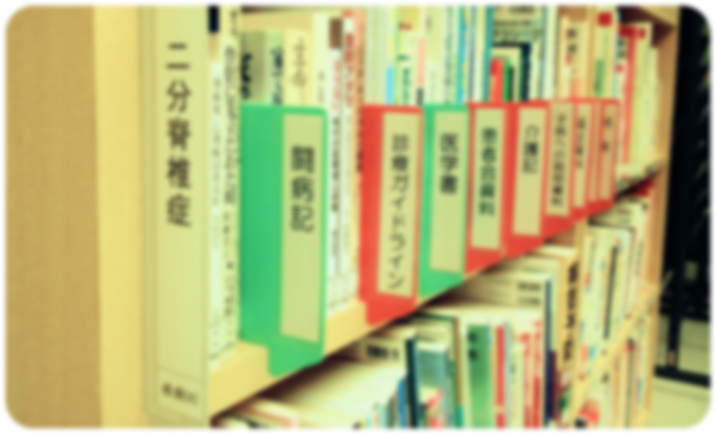 健康情報棚に並ぶ資料